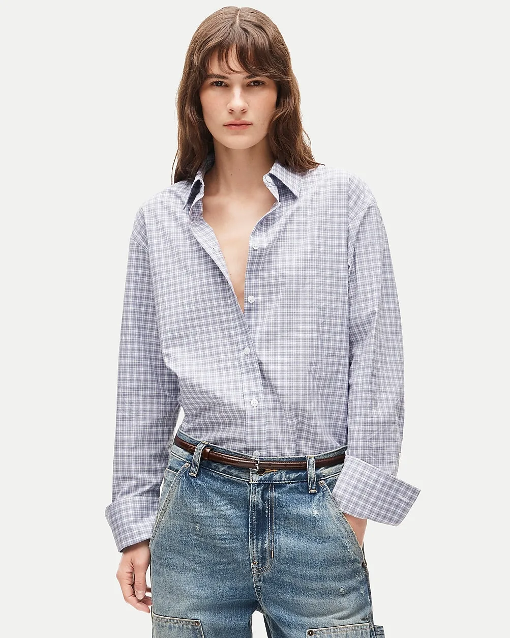 Esme Relaxed-Fit Button-Up Shirt in Plaid Greenwich Poplin by J.Crew