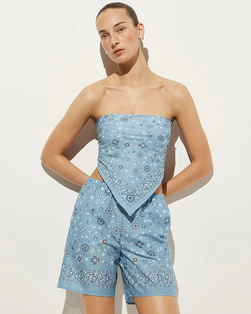 Cotton Voile Bandana Top in Paisley Print by J.Crew