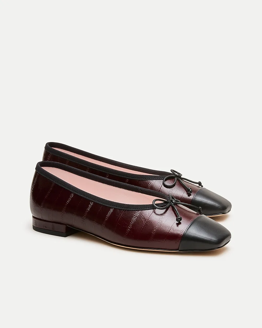 Sophie Cap Toe Ballet Flats in Eel-Embossed Leather by J.Crew