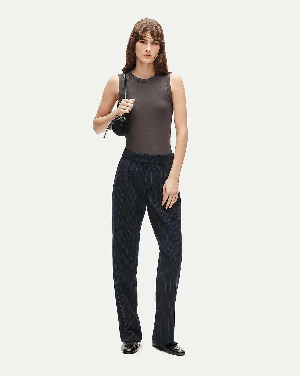 Essential Trouser in Striped Lightspun Wool Blend by J.Crew