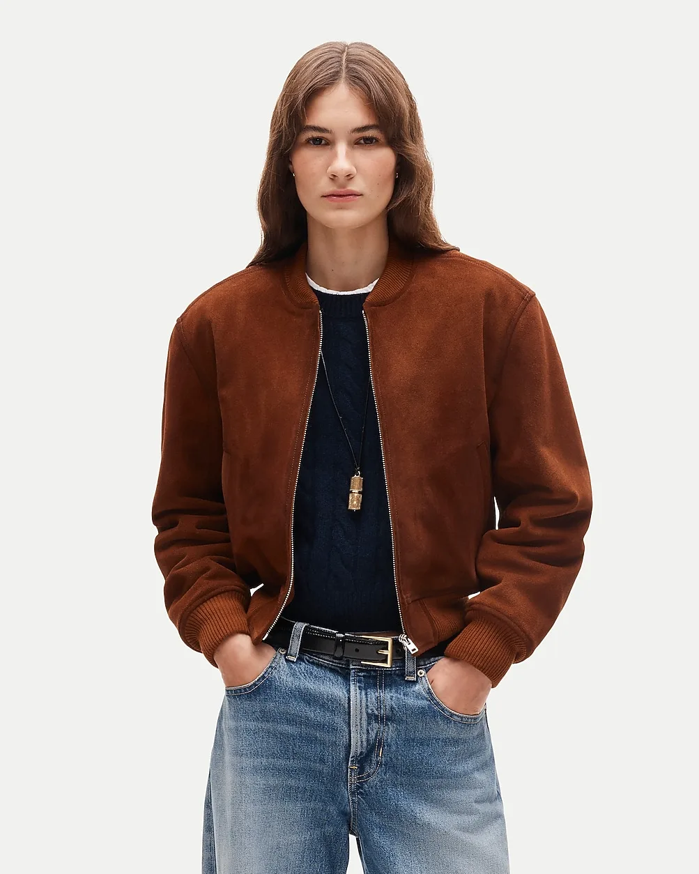 Collection Suede Bomber Jacket by J.Crew