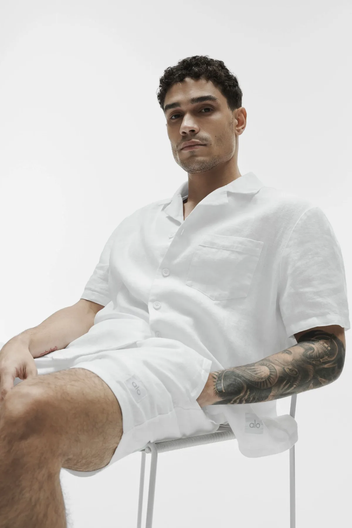 Linen Days Short Sleeve Button Up Top by ALO