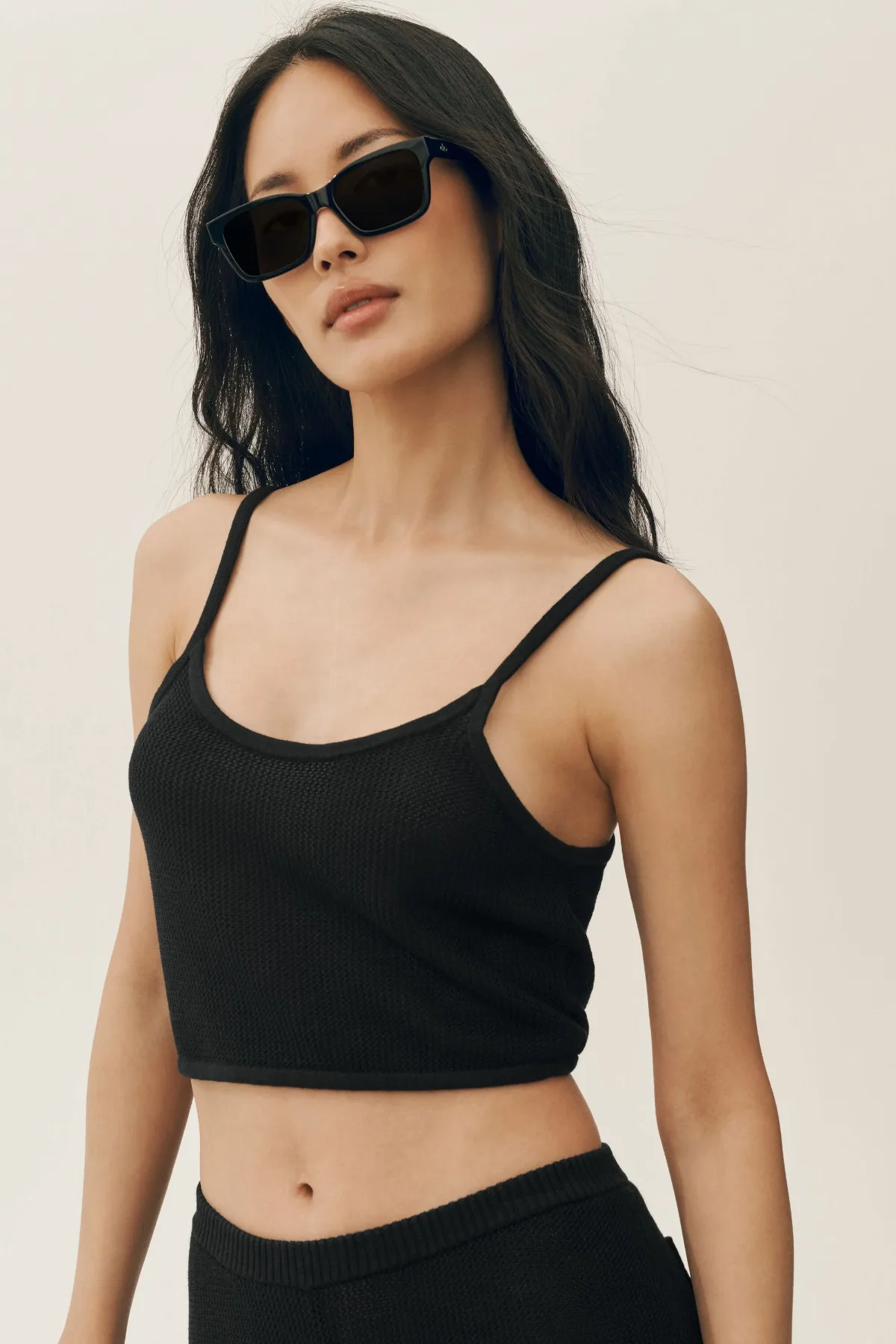 Silk Cashmere Cropped Heat Wave Tank Top by ALO