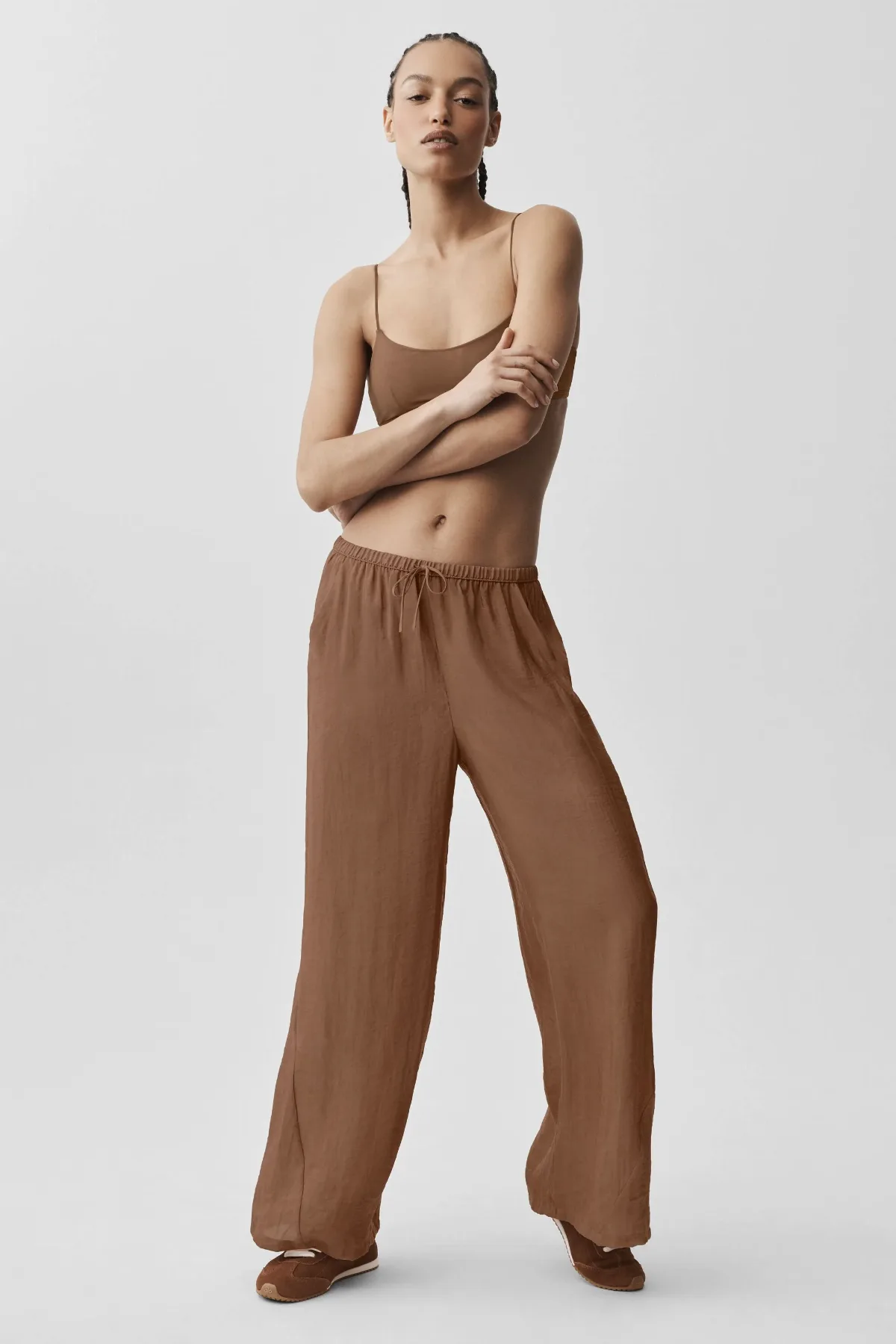 Semi-Sheer Golden Hour High-Waist Straight Leg Pants by ALO