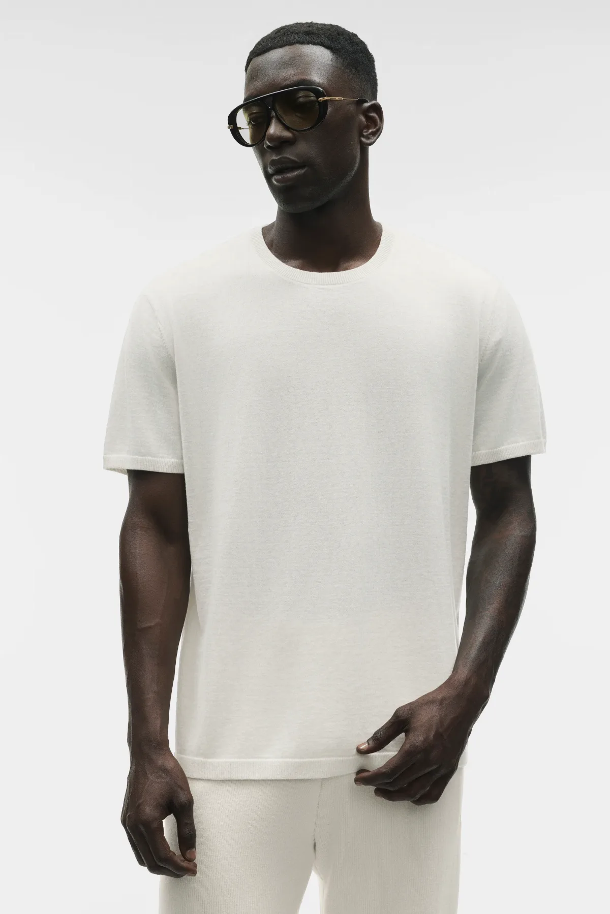 Cotton Cashmere Ever Soft Short Sleeve Crewneck Top