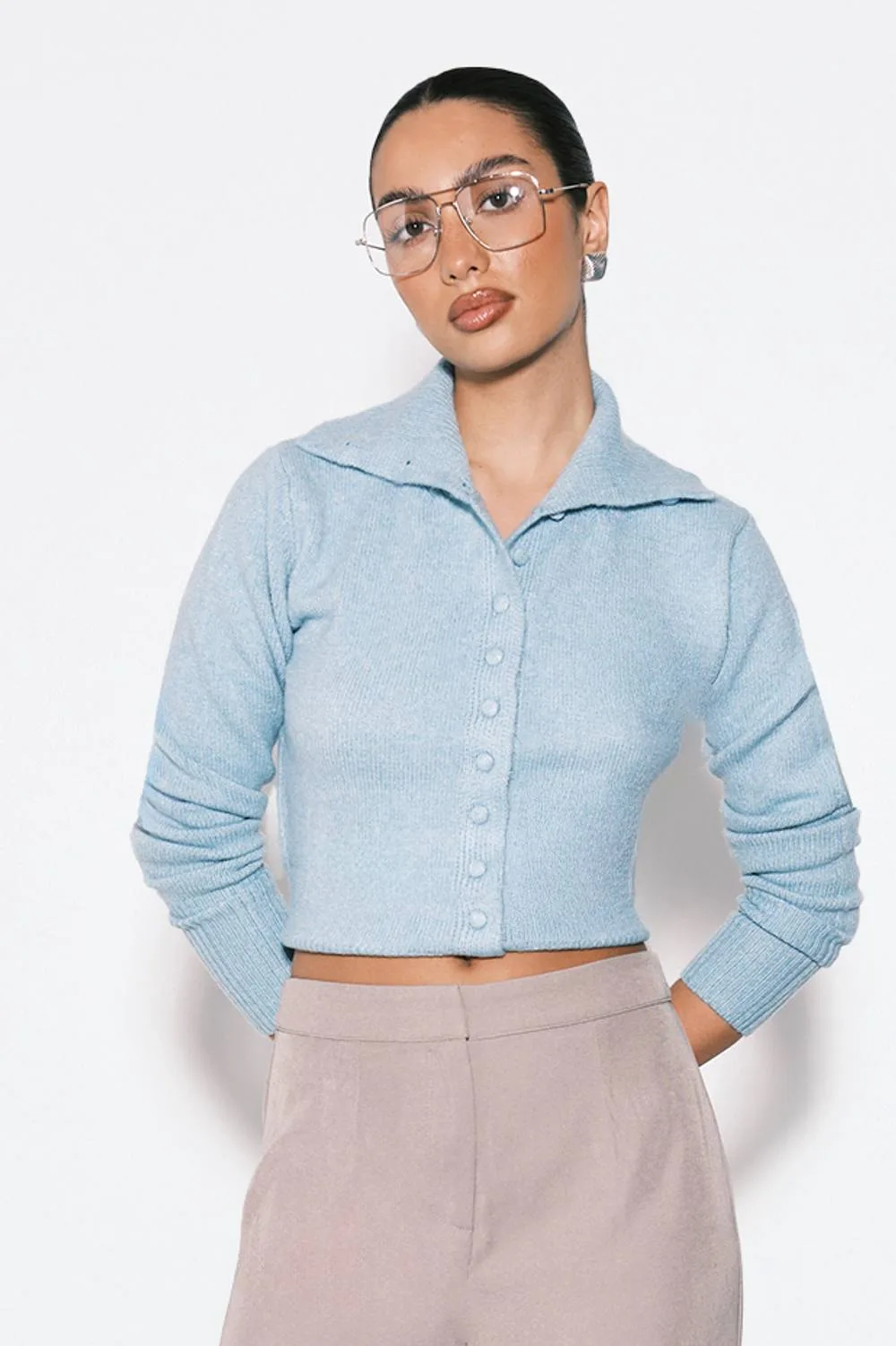 Supersoft Brushed Knit Funnel Neck Cardigan by boohoo