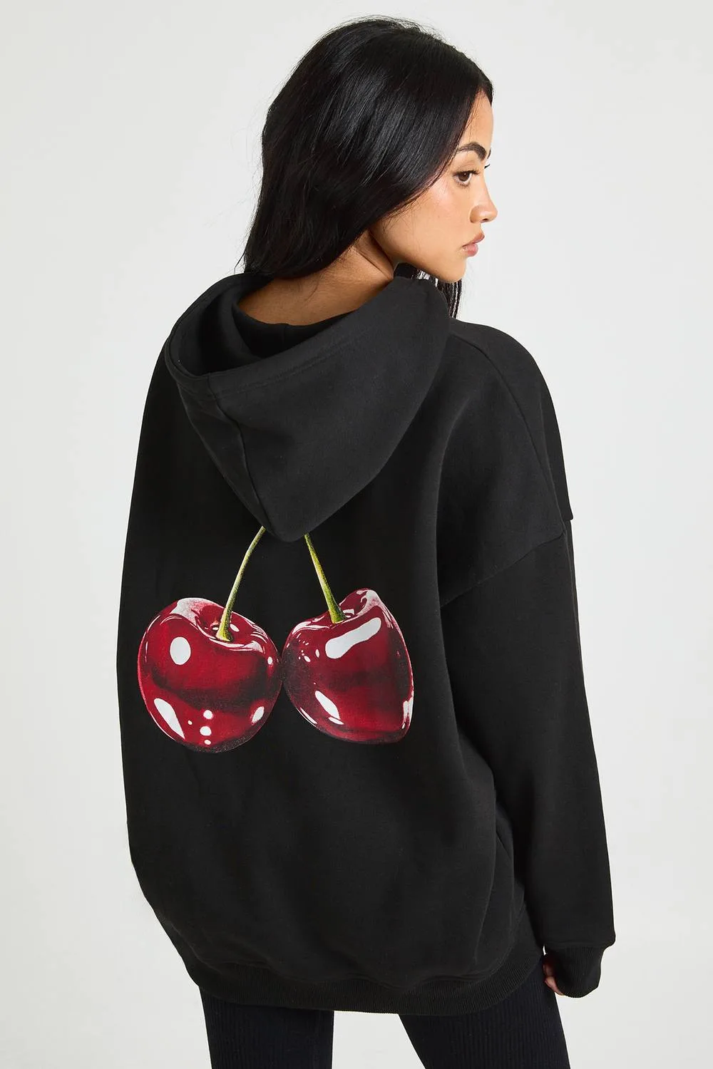 Cherry Print Oversized Hoodie by boohoo