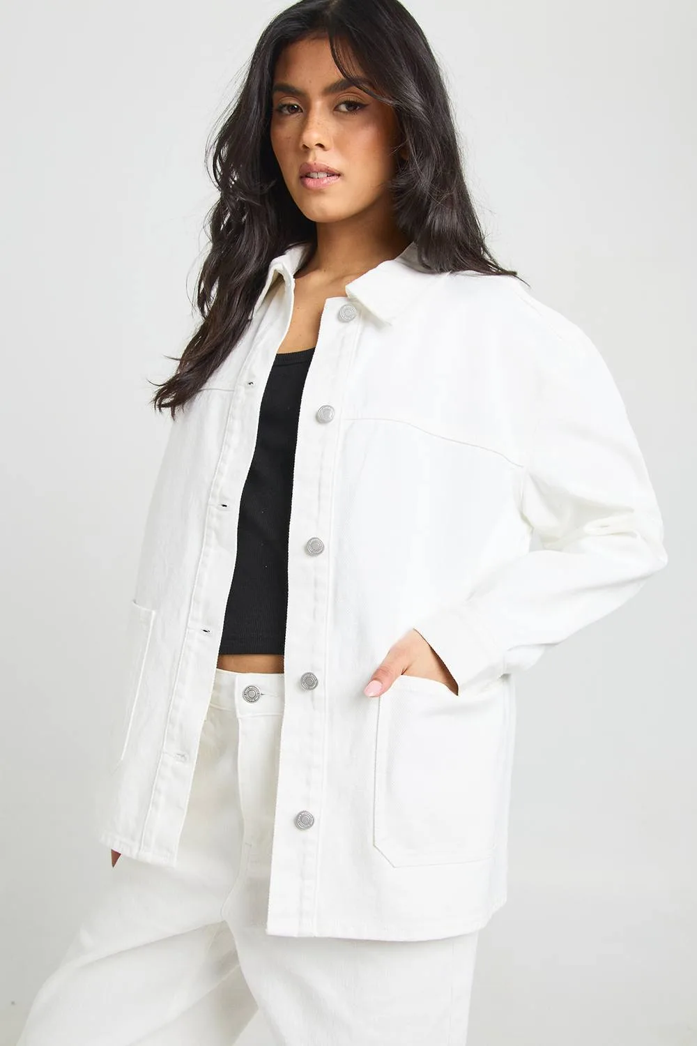Denim Shacket by boohoo