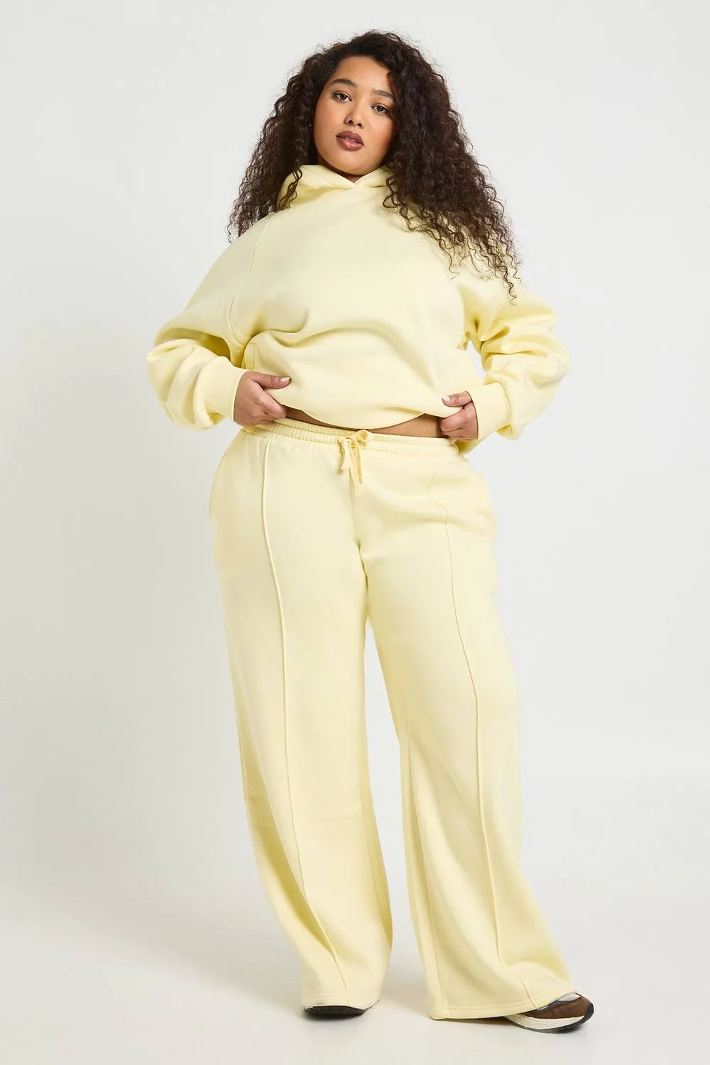 Core Basic Pintuck Detail Straight Leg Jogger Pants by boohoo