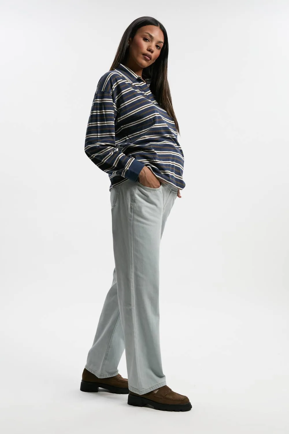 Over the Bump Boyfriend Jeans by boohoo