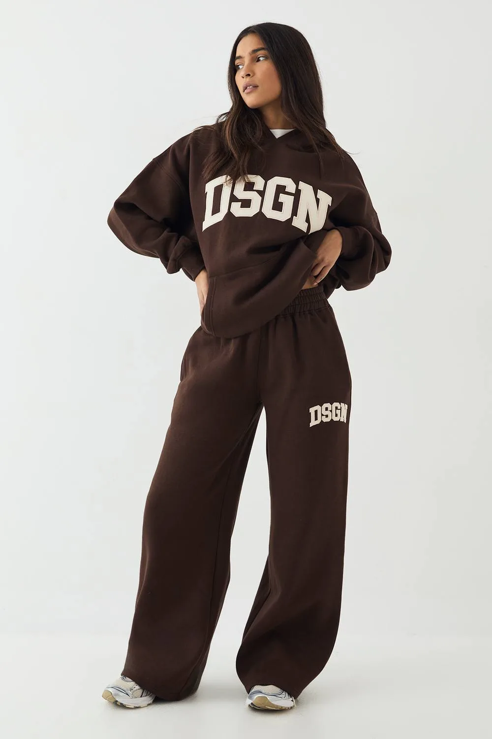 Cord Applique Straight Leg Jogger Pants by DSGN Studio
