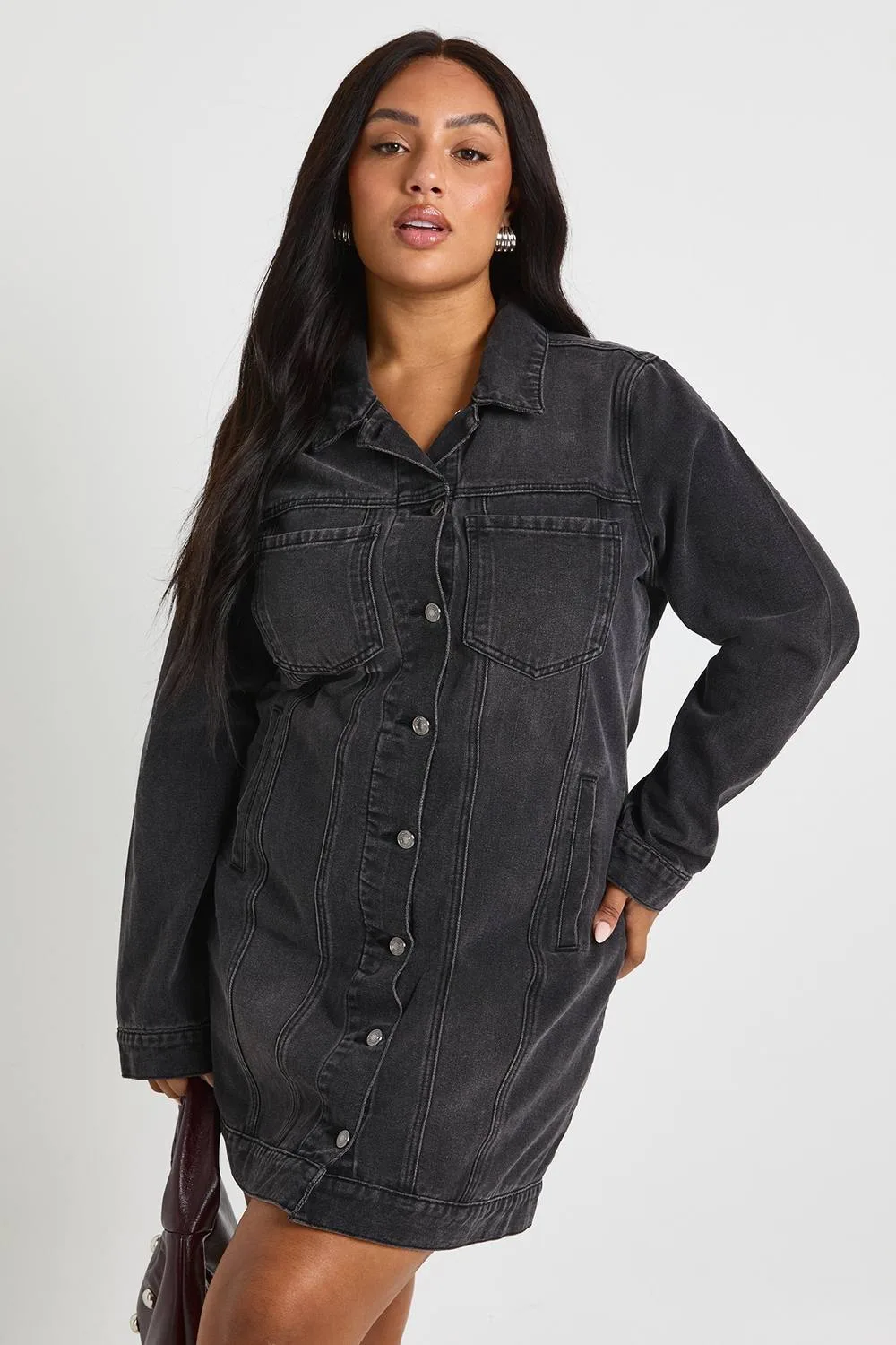 Western Denim Mini Dress by boohoo
