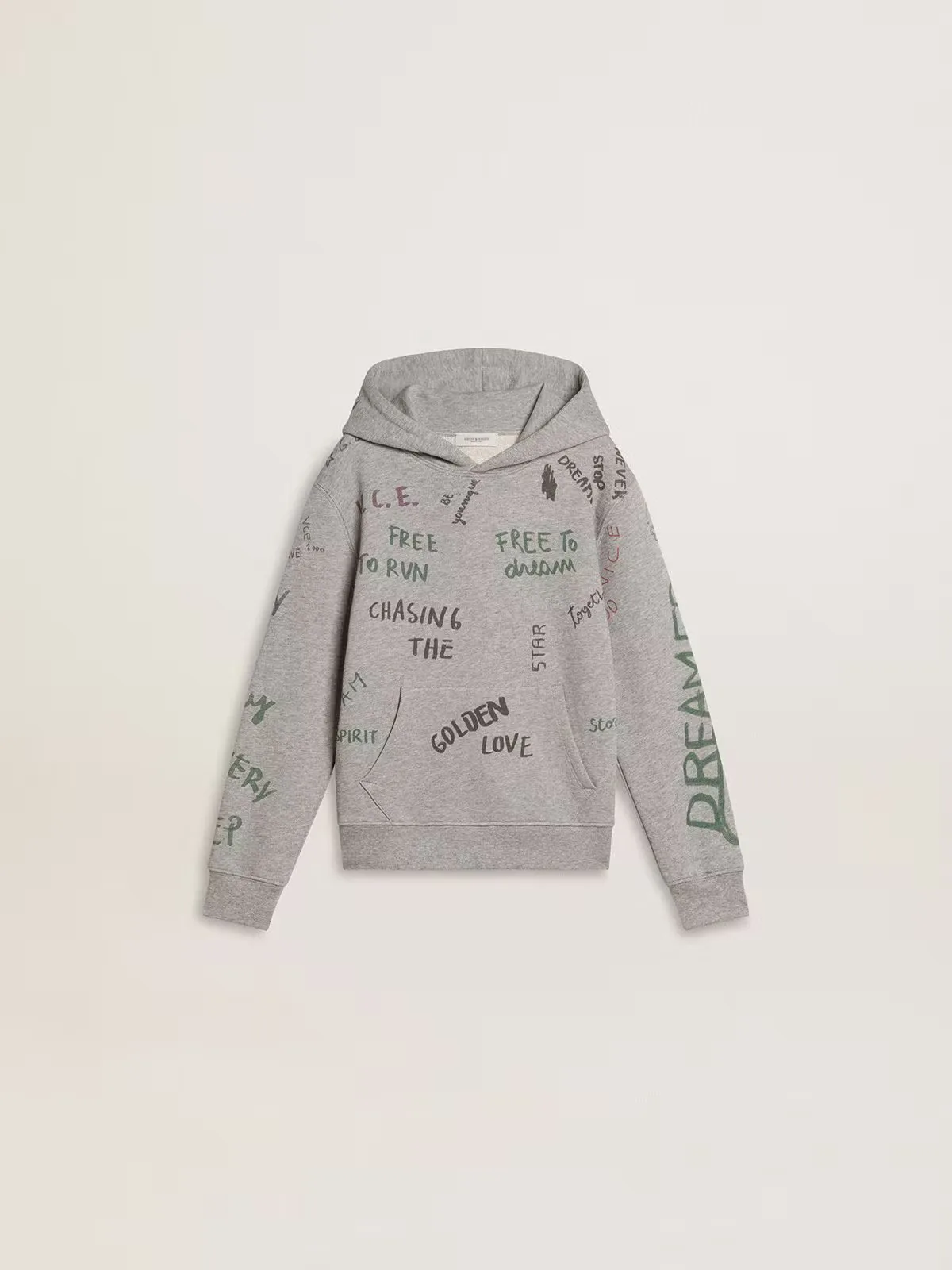 Sweatshirt with Multicolor Printed Lettering by Golden Goose