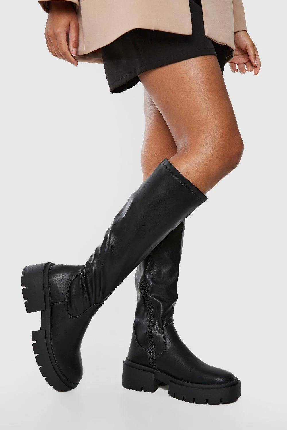 Chunky Knee High Boots by boohoo