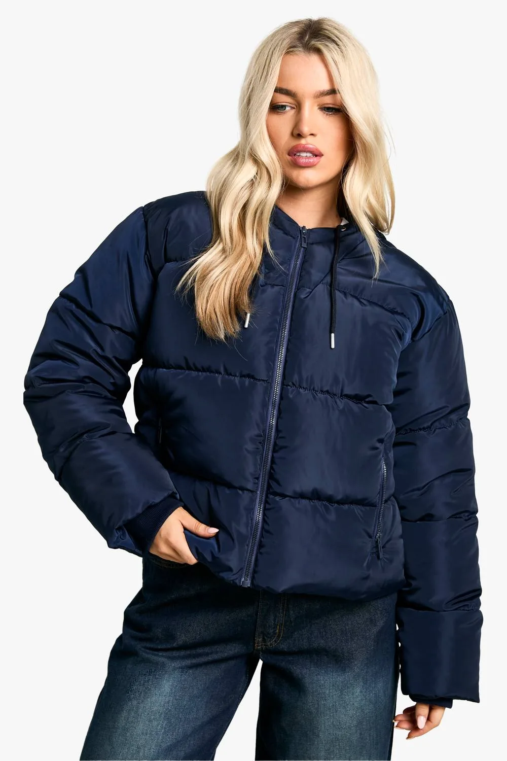 Hooded Short Puffer by boohoo