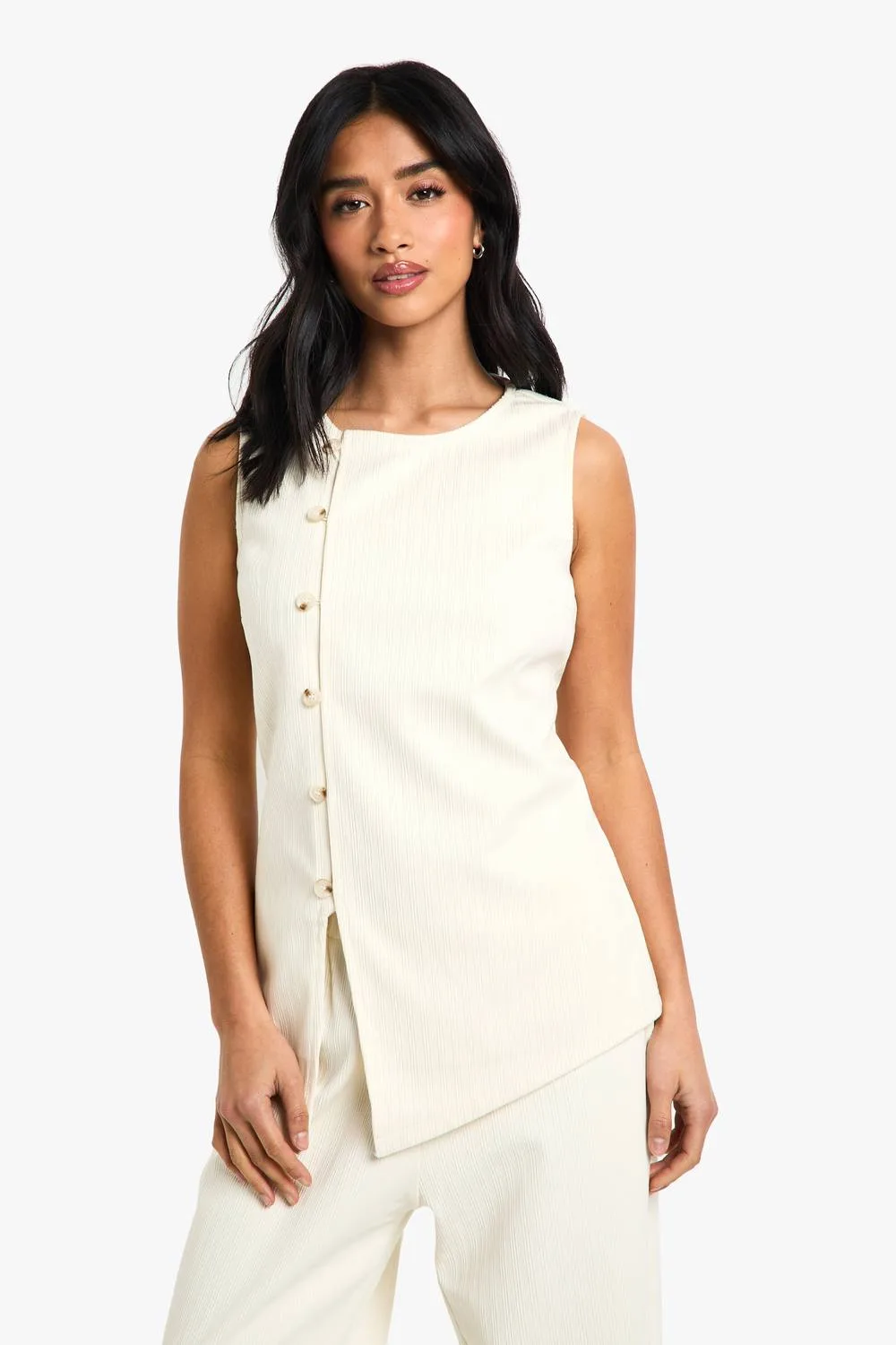 Cord Waistcoat by boohoo