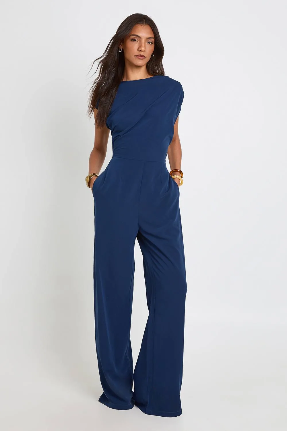 Asymmetric Wide Leg Jumpsuit by boohoo