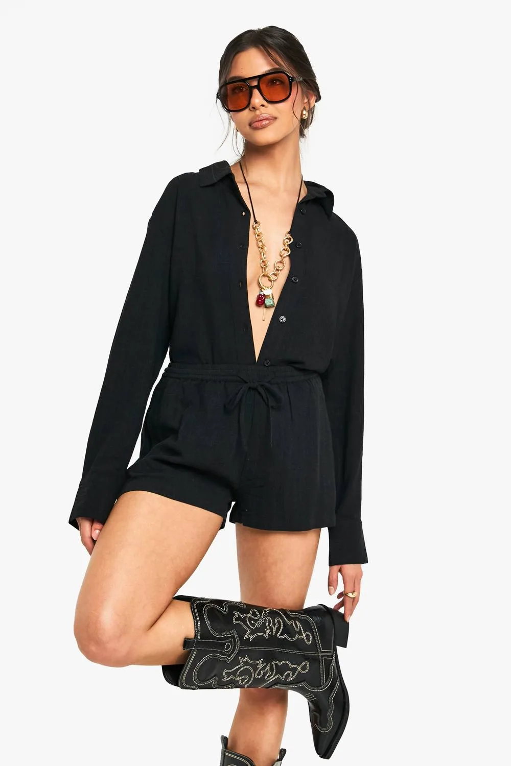 Premium Linen Shorts by boohoo