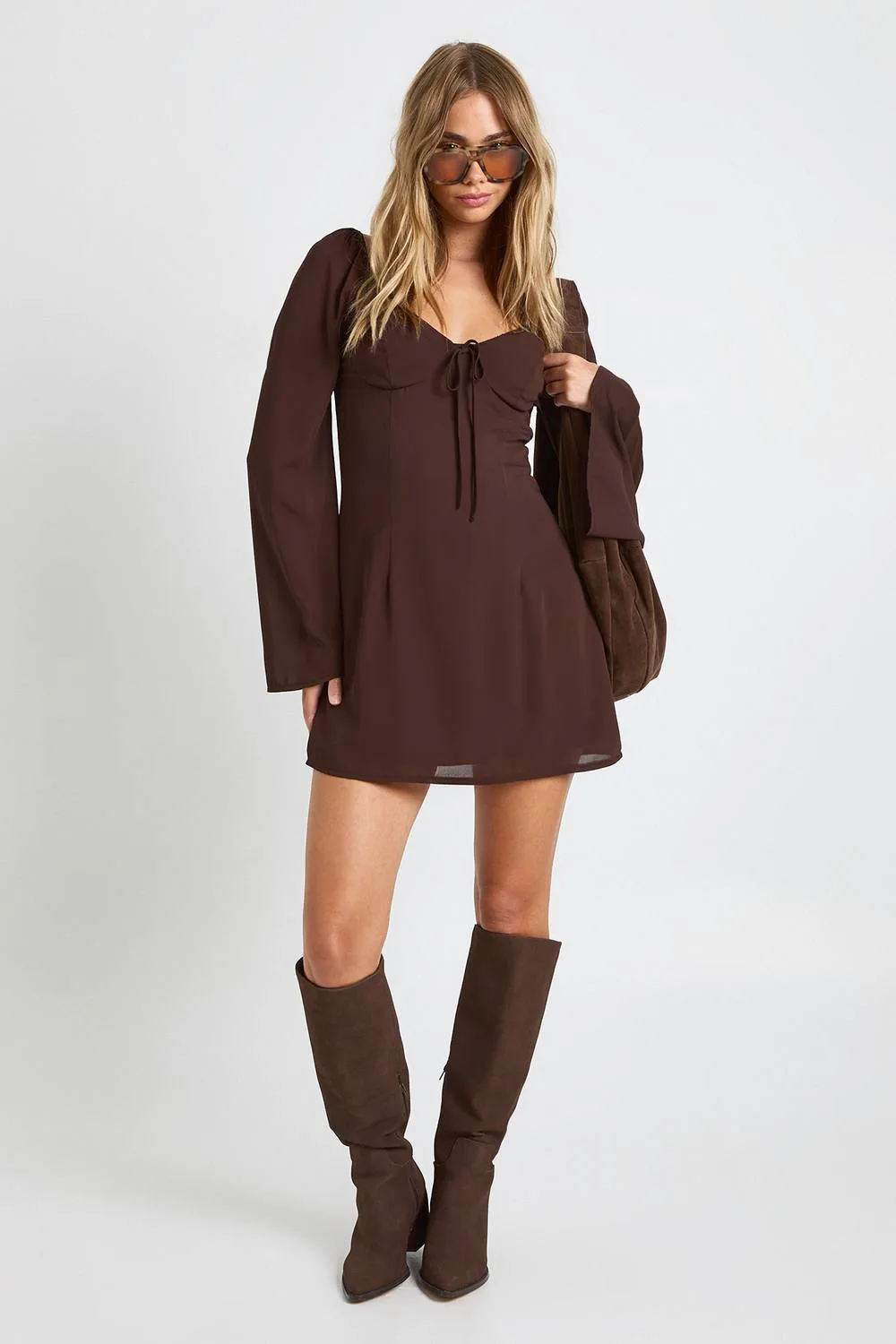 Lace Cup Detail Milkmaid Dress by boohoo