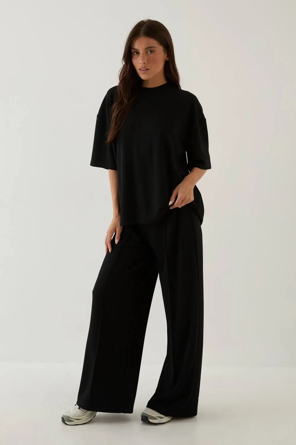 Supersoft Oversized T-Shirt & Wide Leg Trouser Set by DSGN Studio