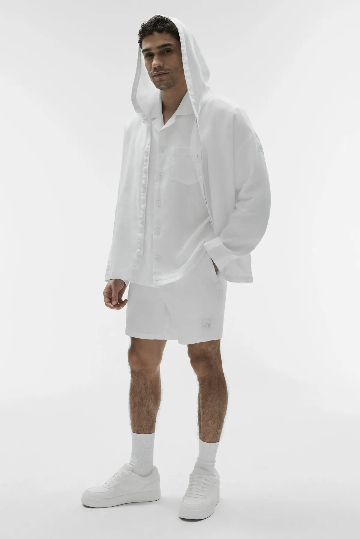 Linen Days Button Up Hoodie by ALO