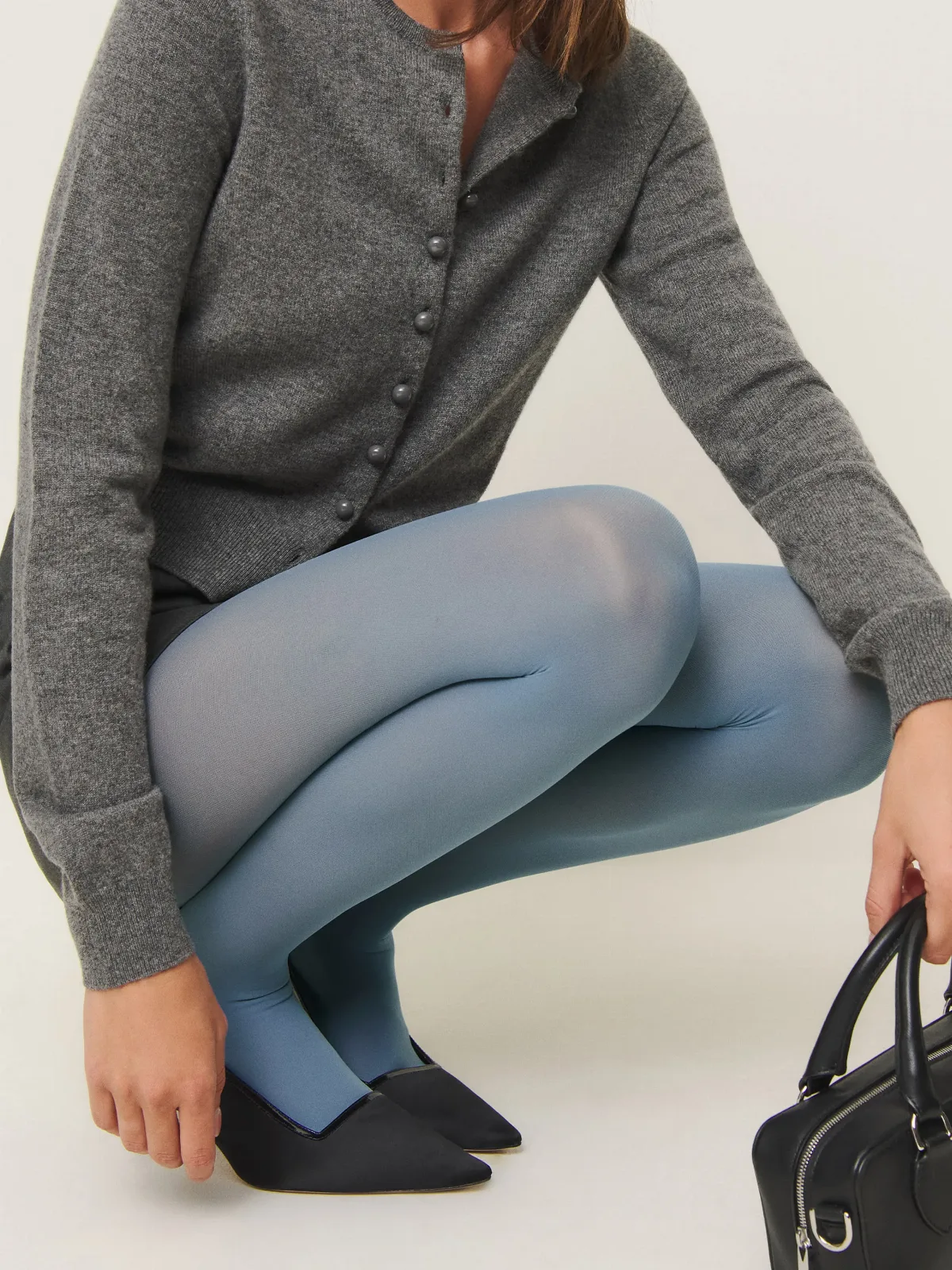 Swedish Stockings Svea Sheer Tights Dusty Blue Large by Reformation