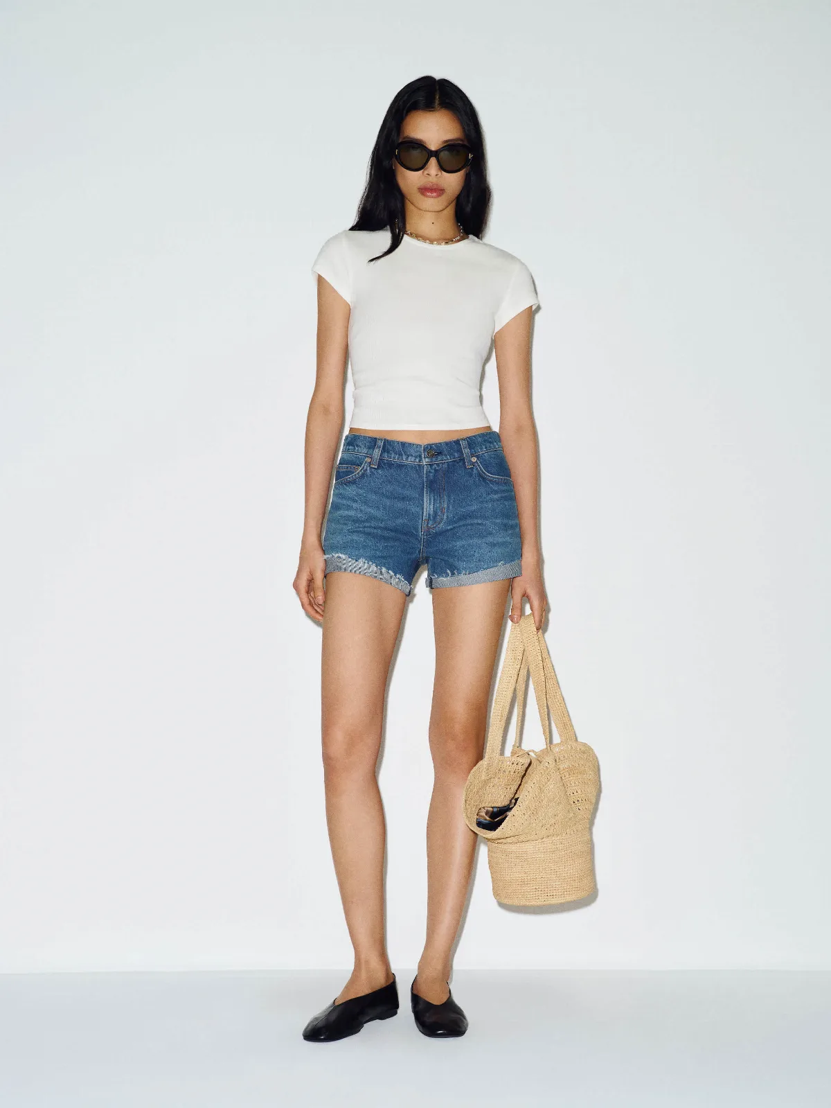 Sutton Low Rise 2.5" Slouchy Jean Shorts by Reformation