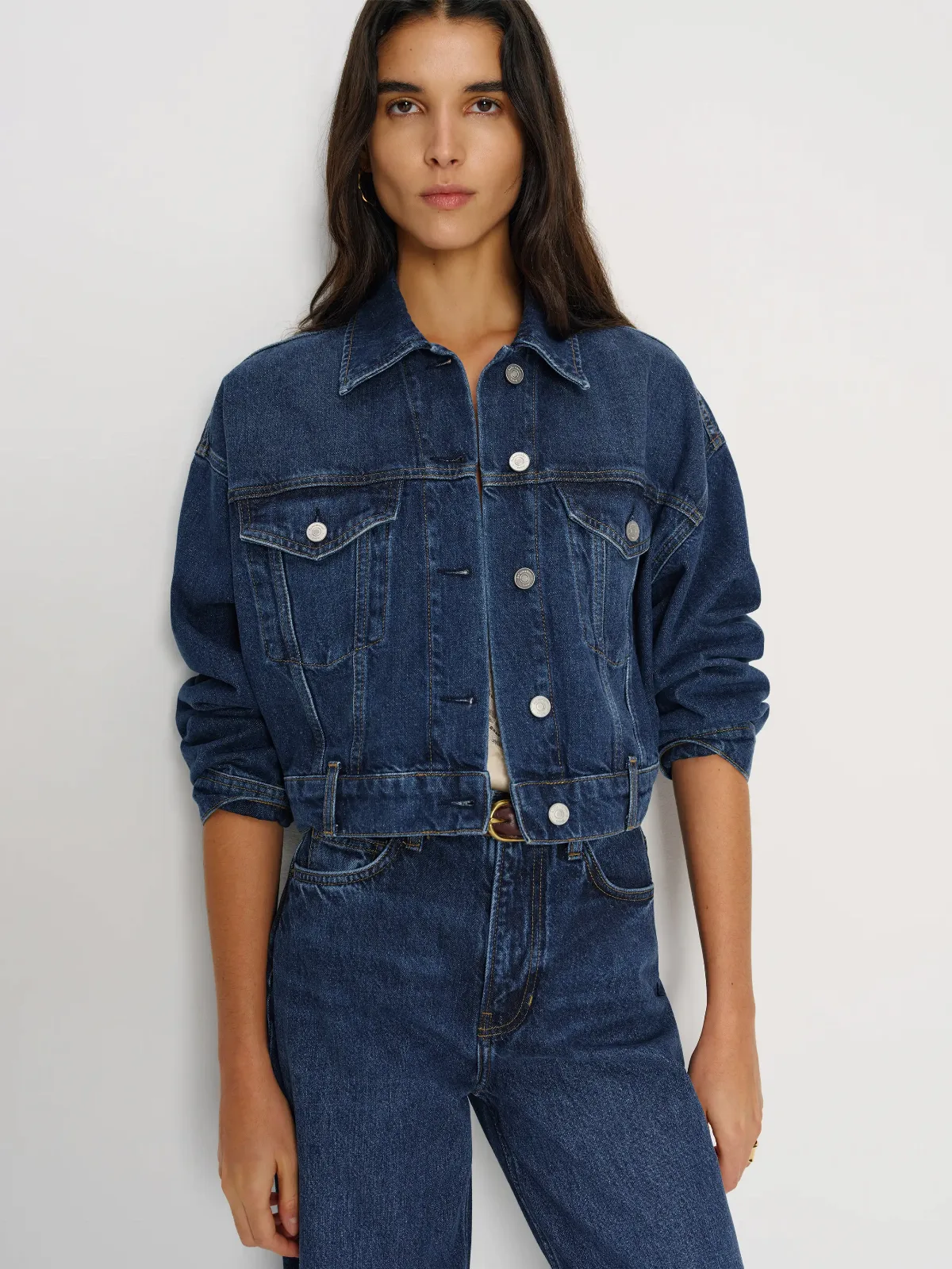 Jori Cropped Denim Jacket by Reformation