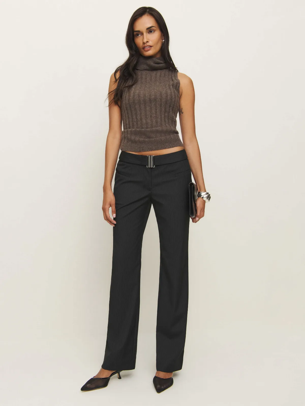 Cherie Pant Black Stripe by Reformation