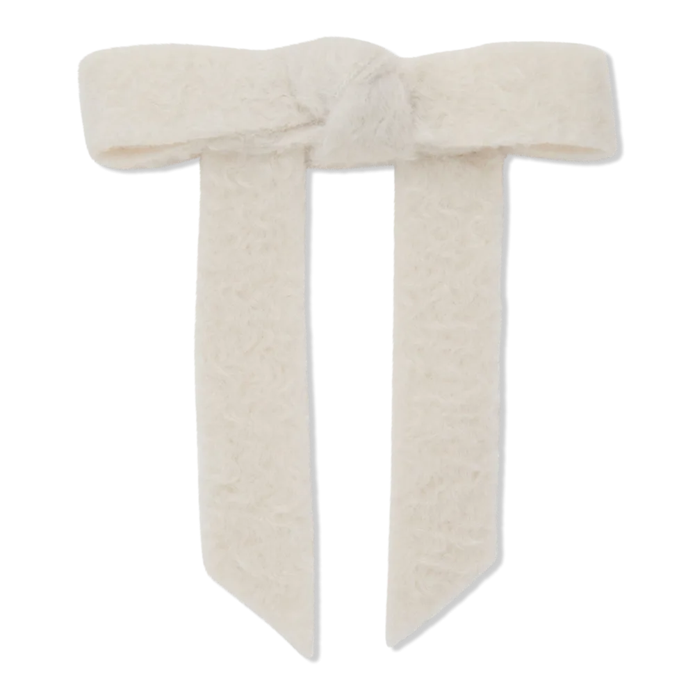 Bardot Shearling Bow Barrette by Lele Sadoughi
