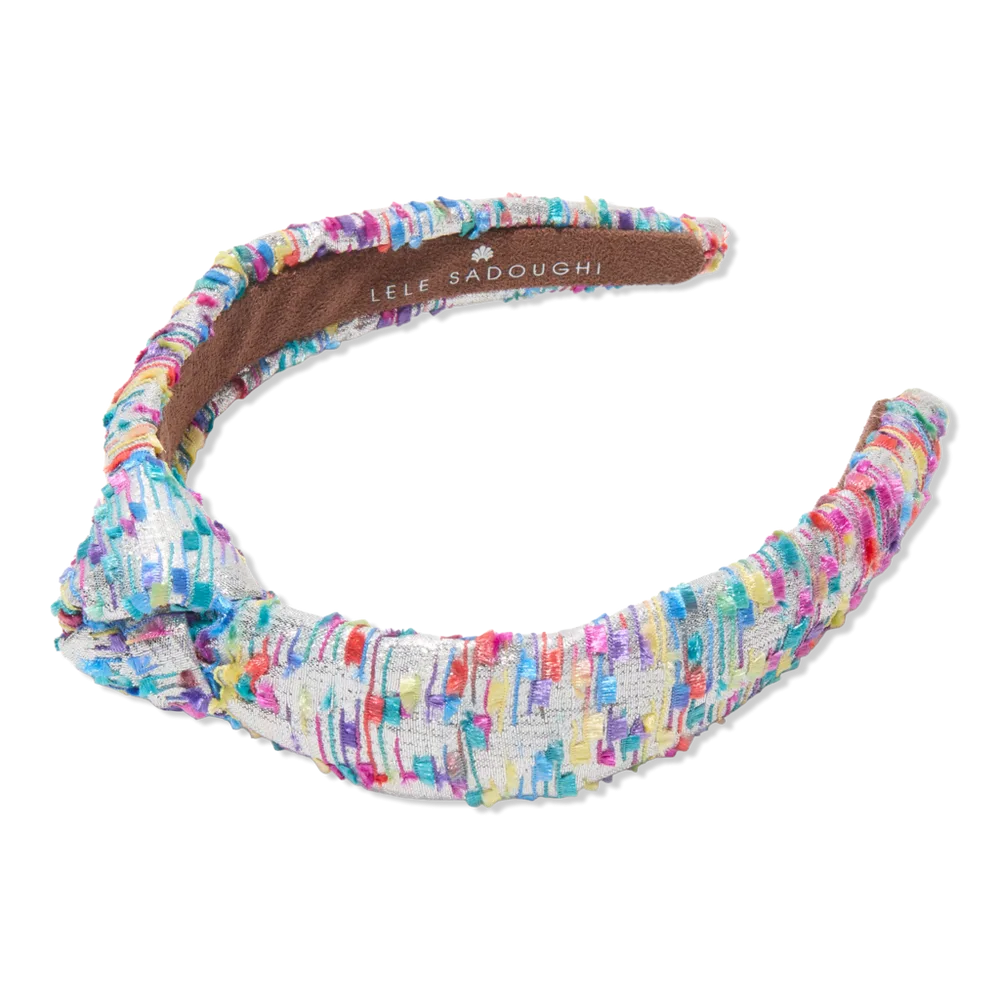 Beaded Metallic Confetti Boucle Slim Knotted Headband by Lele Sadoughi