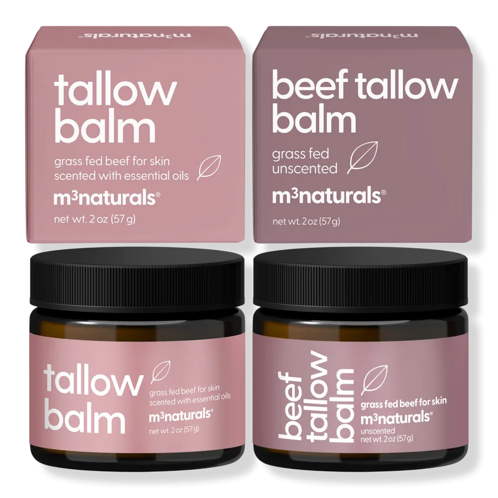 Beef Tallow Balm Scented + Unscented Set by M3