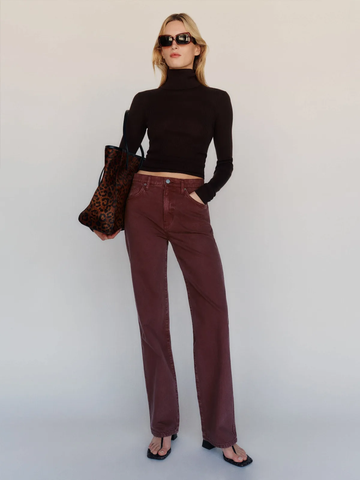 Val 90s Mid Rise Straight Jeans Purple Denim by Reformation