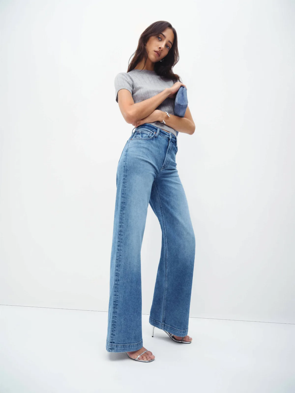 Bex Super Stretch High Rise Wide Leg Long Jeans by Reformation