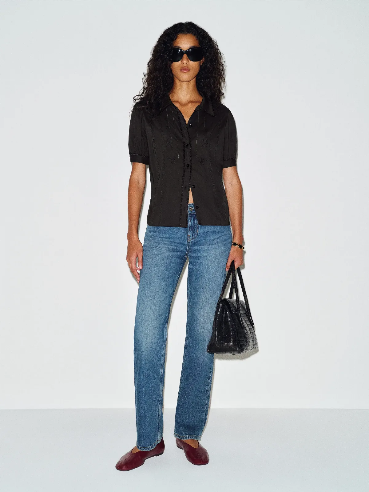 Audrey Top Black Lace by Reformation