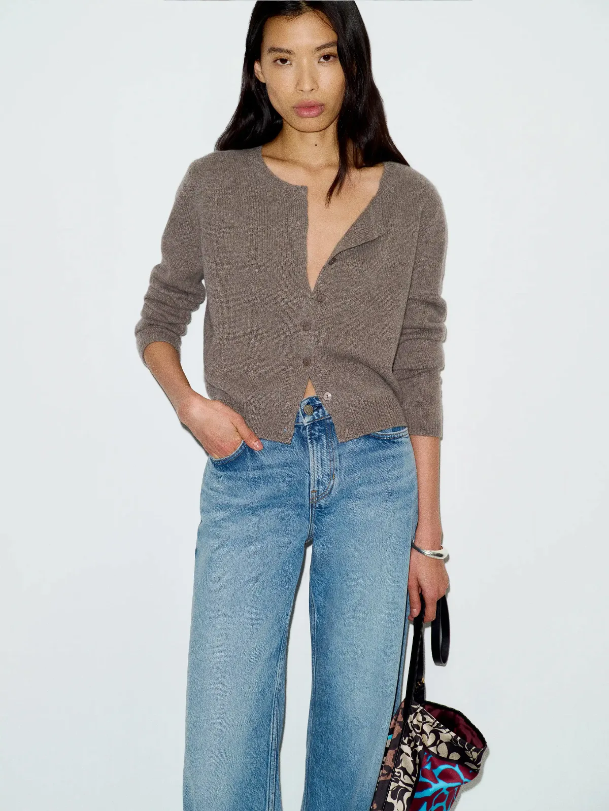 Clara Cashmere Crew Cardigan