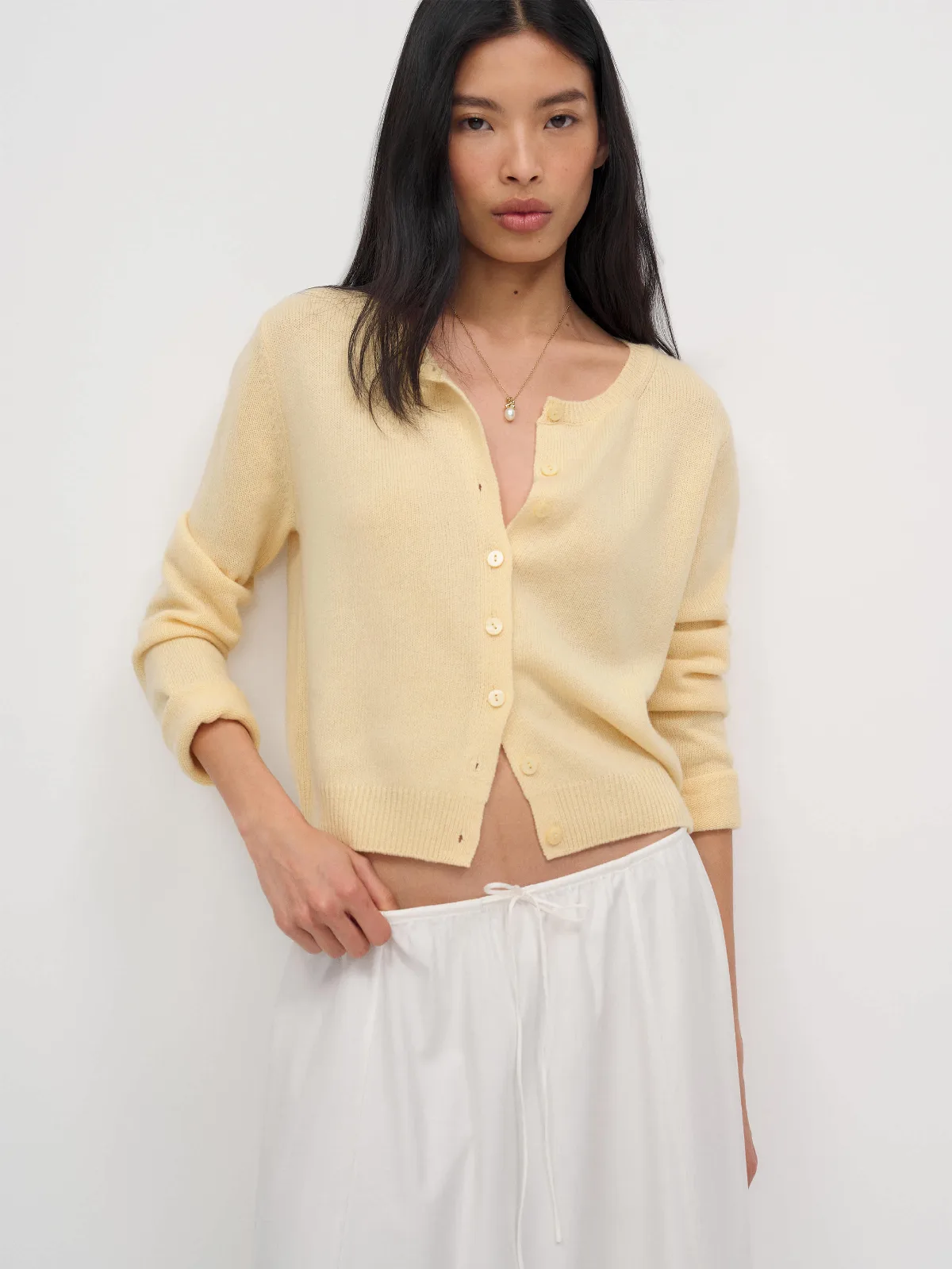 Clara Cashmere Crew Cardigan
