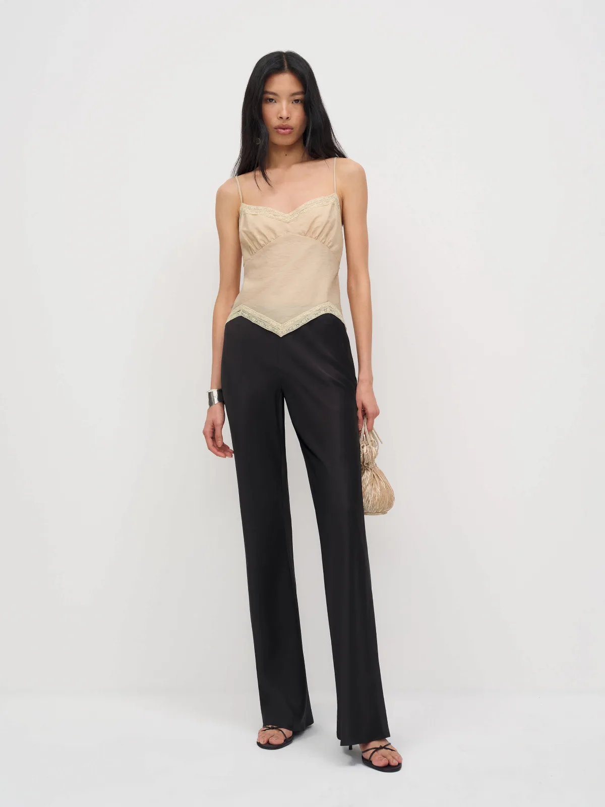 Gale Satin Mid Rise Bias Short Pant by Reformation