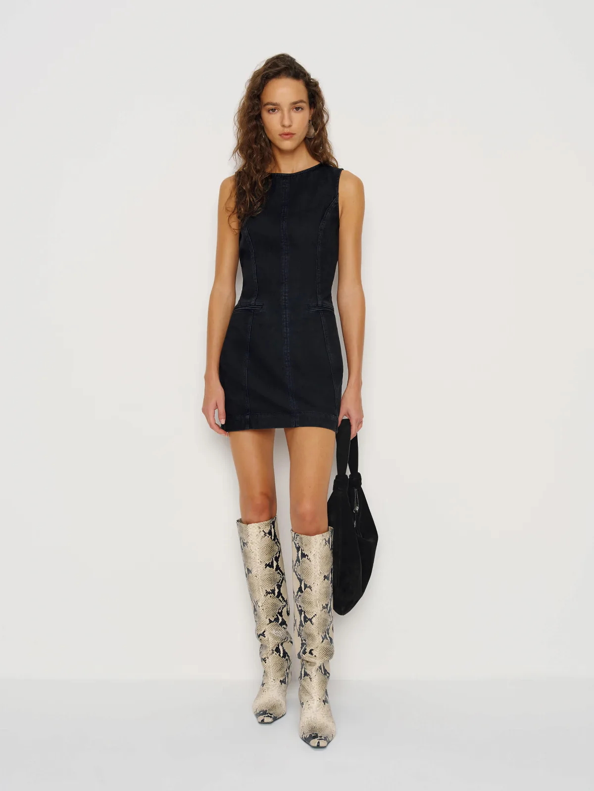 Citron Denim Mini Dress by Reformation