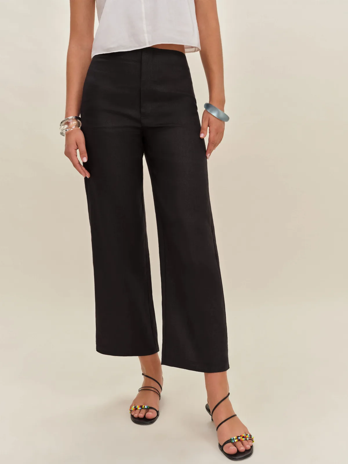 Joni Linen Cropped Pant by Reformation