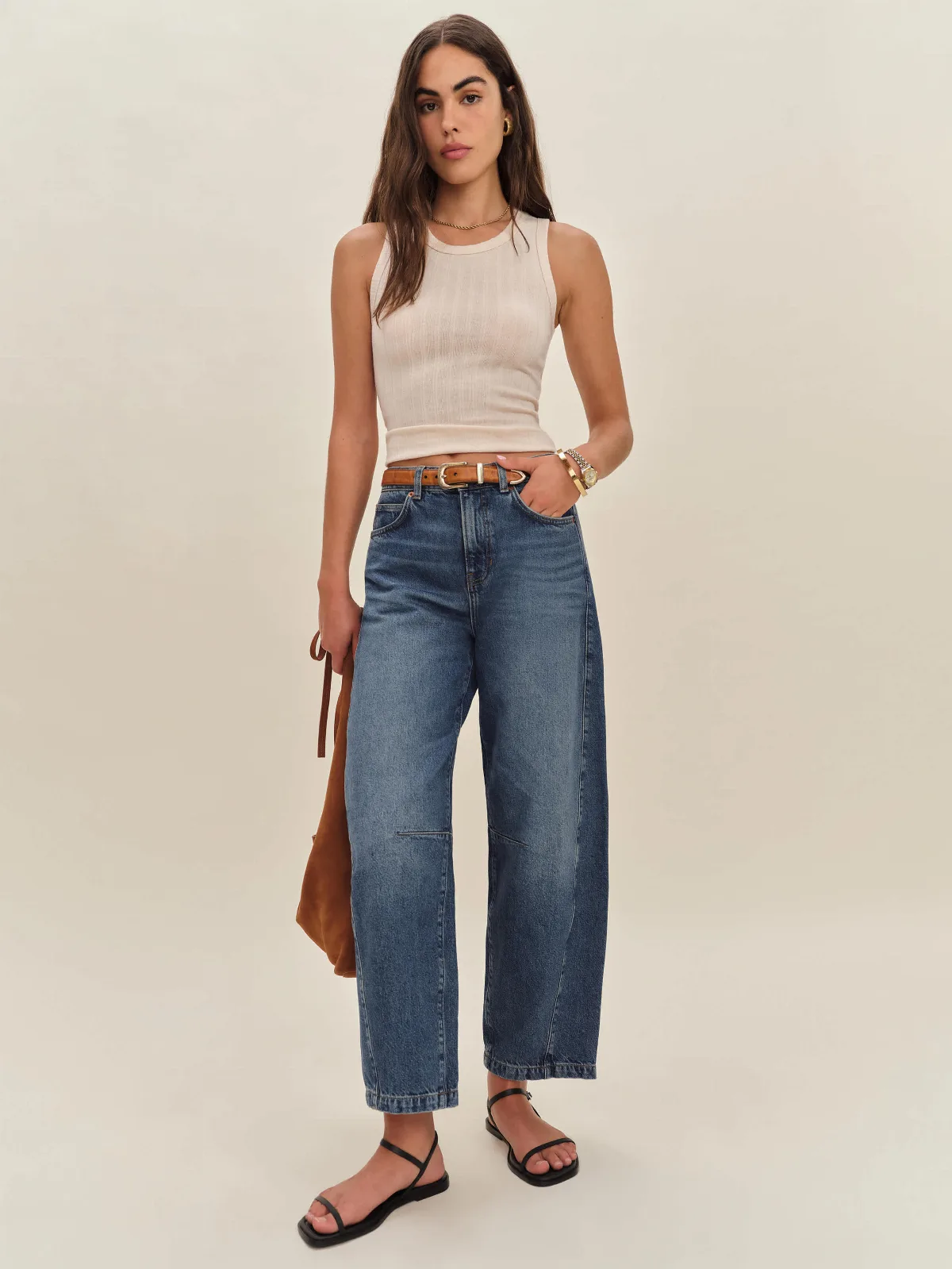 Tyler Mid Rise Barrel Jeans
