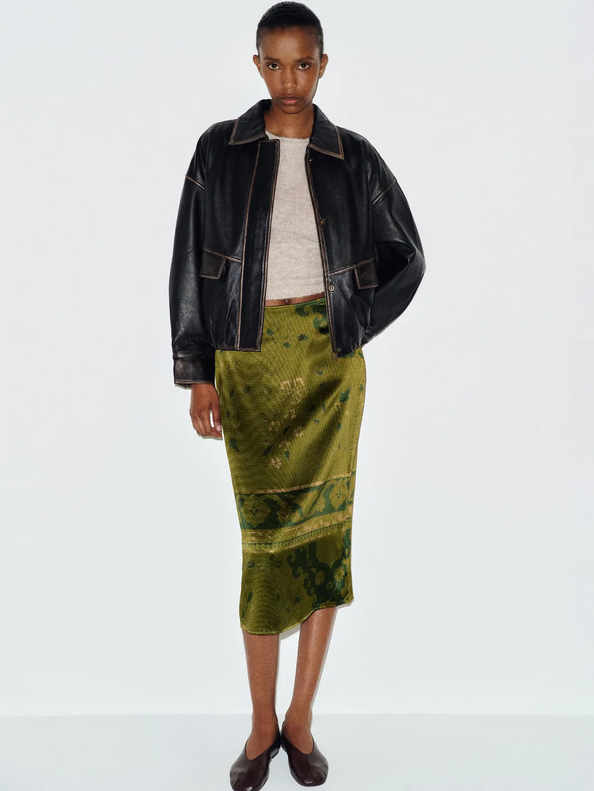 Helen Low Waist Silk Midi Skirt