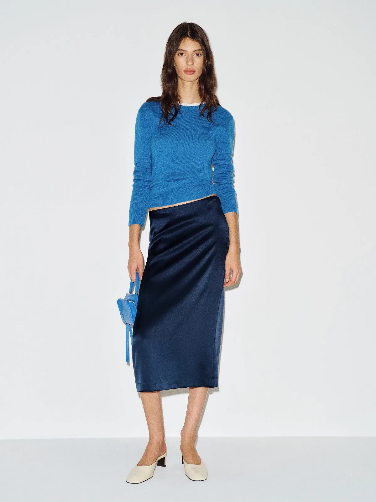 Helen Low Waist Silk Midi Skirt