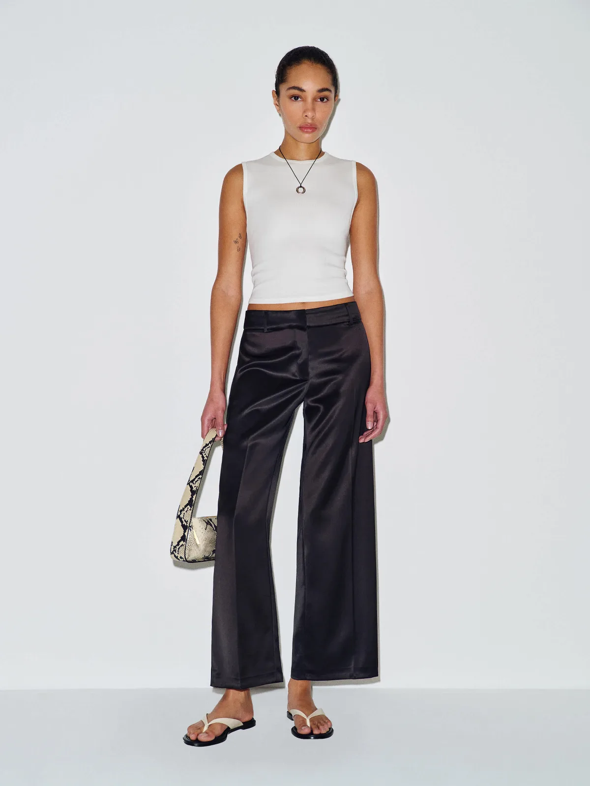 Gisele Satin Low Rise Cropped Pant by Reformation