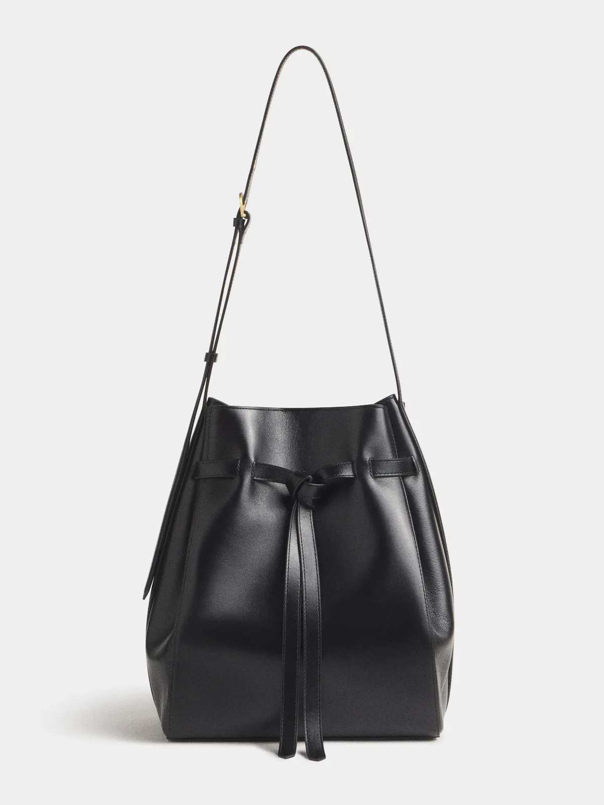 Beatrice Bucket Tote Black Leather by Reformation
