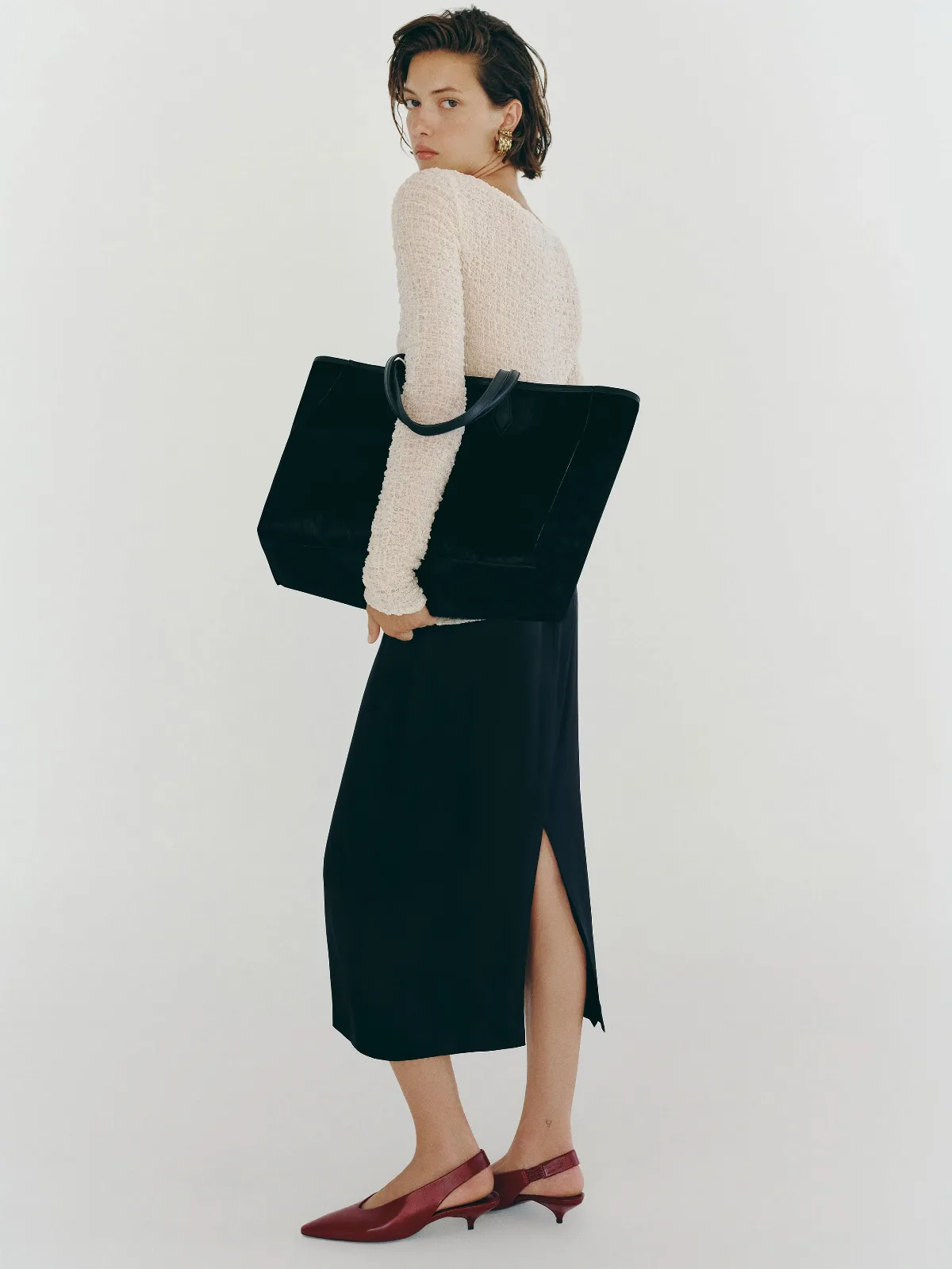 Sofia Tote Black Haircalf by Reformation