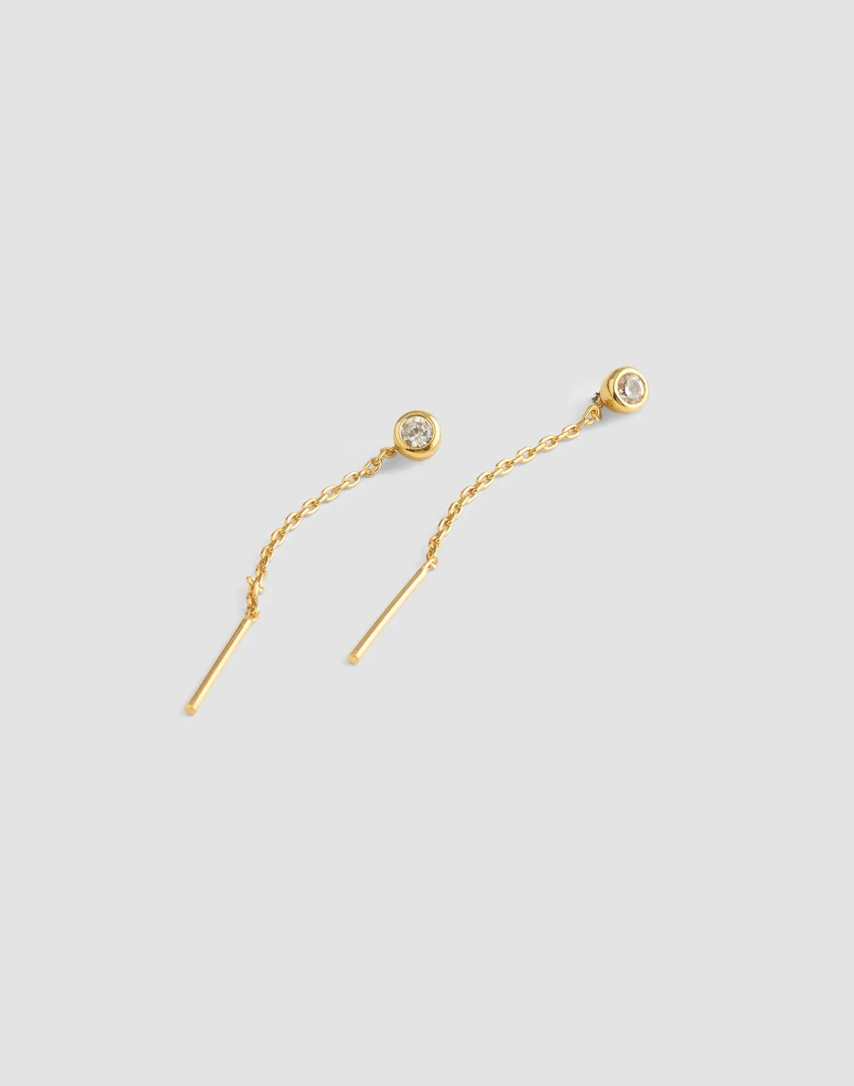Bezel-Set Chain Threader Earrings by MW