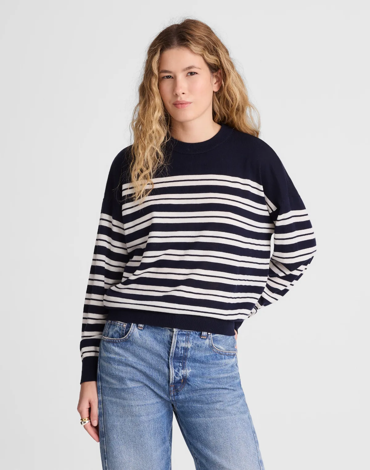 Drop-Shoulder Sweater in Merino Wool