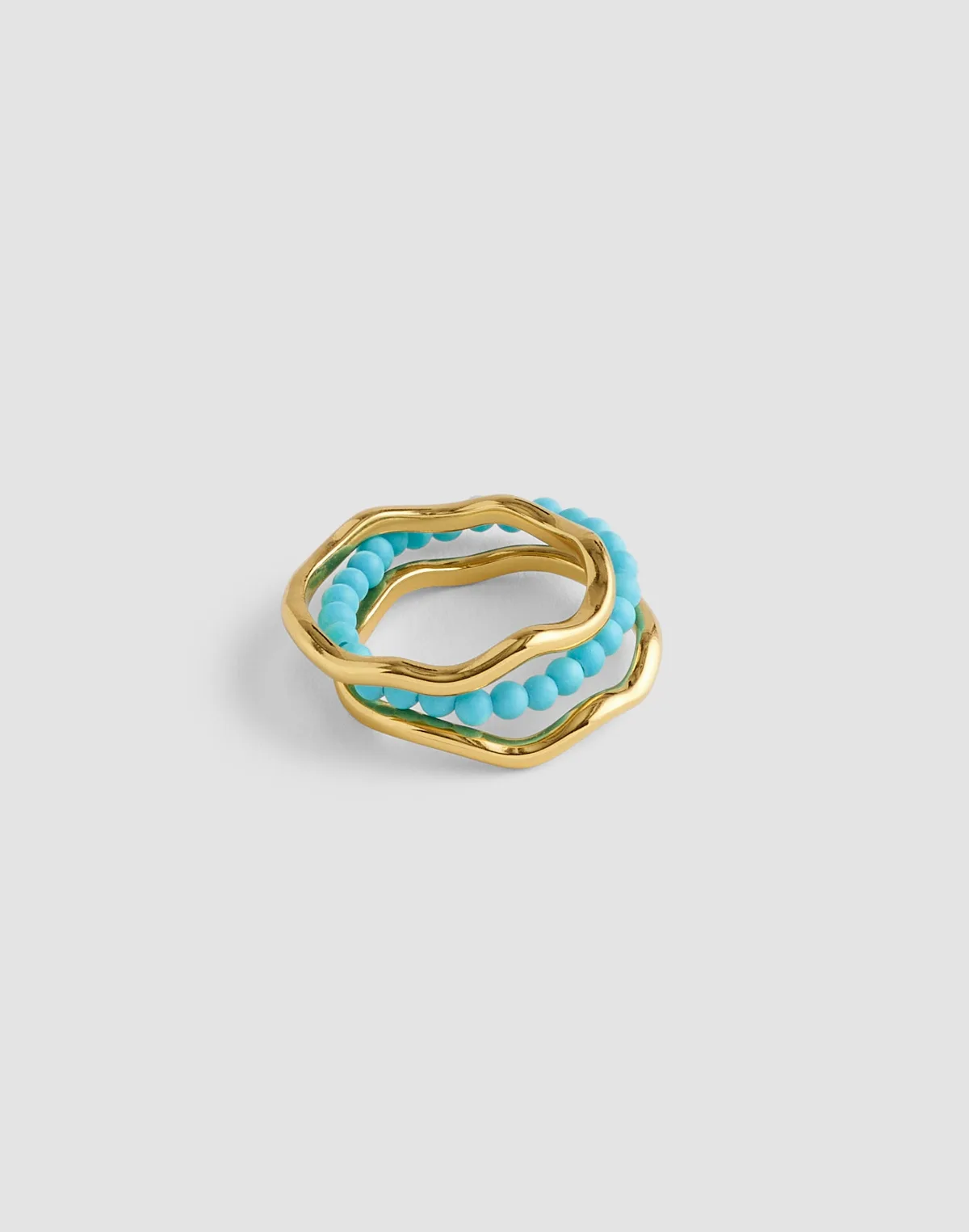 Semiprecious Wavy Stacking Ring Set by MW