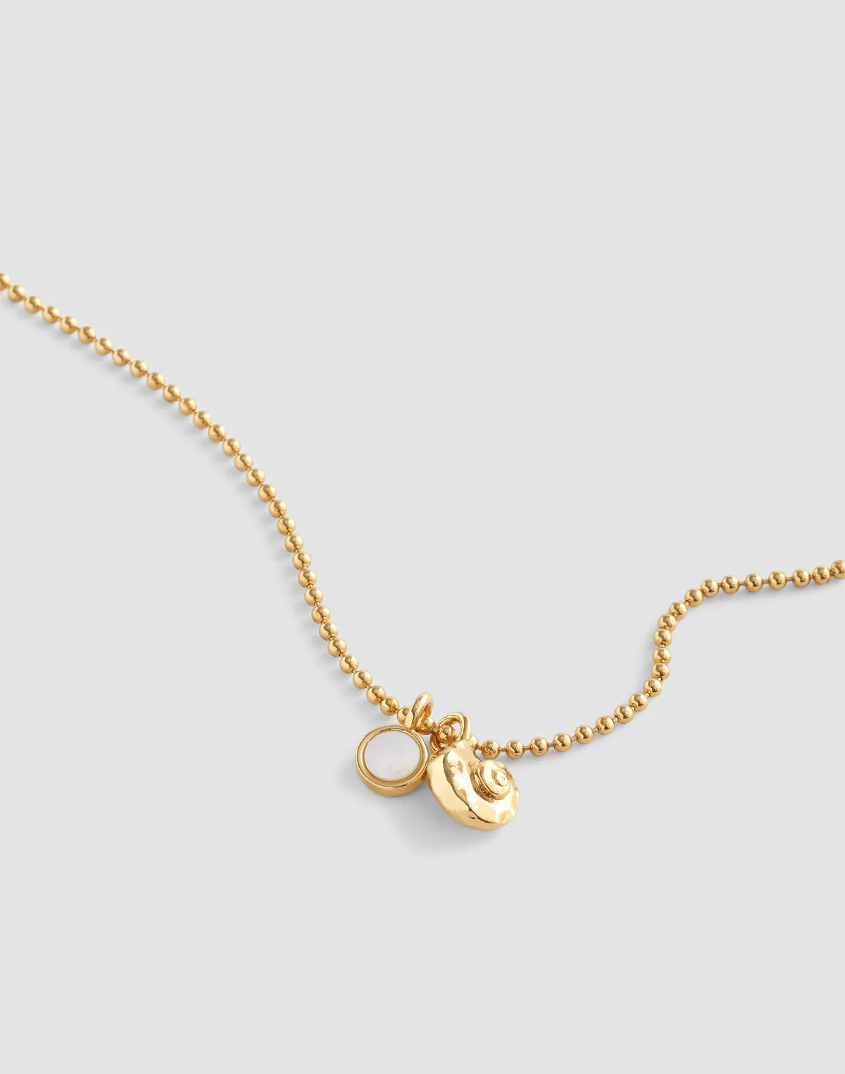 Mother-of-Pearl Ball Chain Necklace by MW